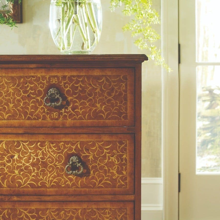 Jonathan Charles Sleeping Seaweed Marquetry Chest of Drawers - Large House of Isabella UK