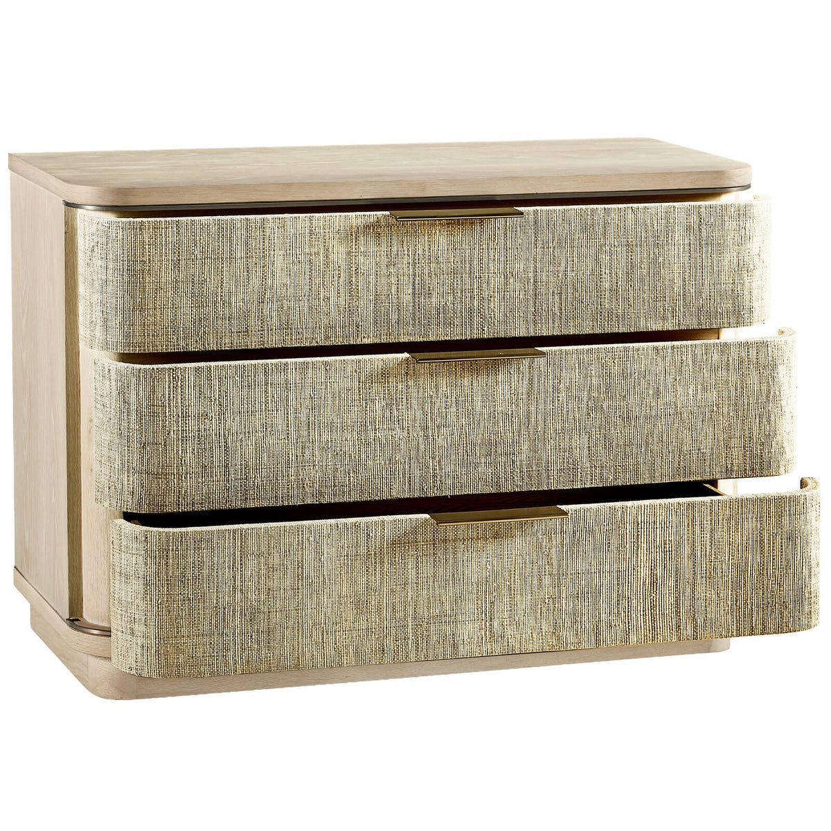 Jonathan Charles Sleeping Seiche Glasscloth Bedside Table - Large House of Isabella UK
