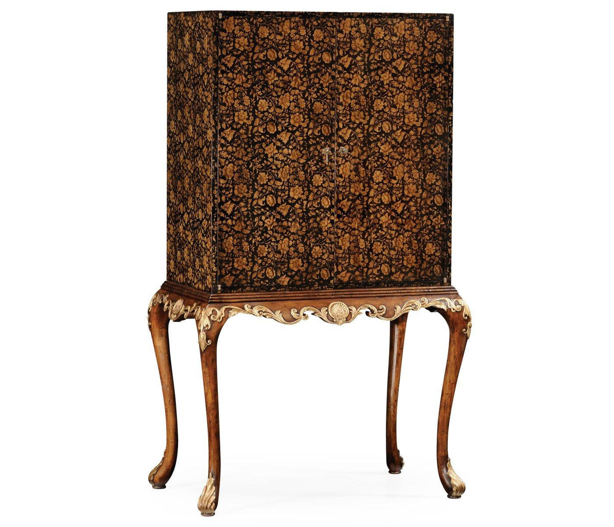 Jonathan Charles Storage Black Chinoiserie Drinks Cabinet House of Isabella UK