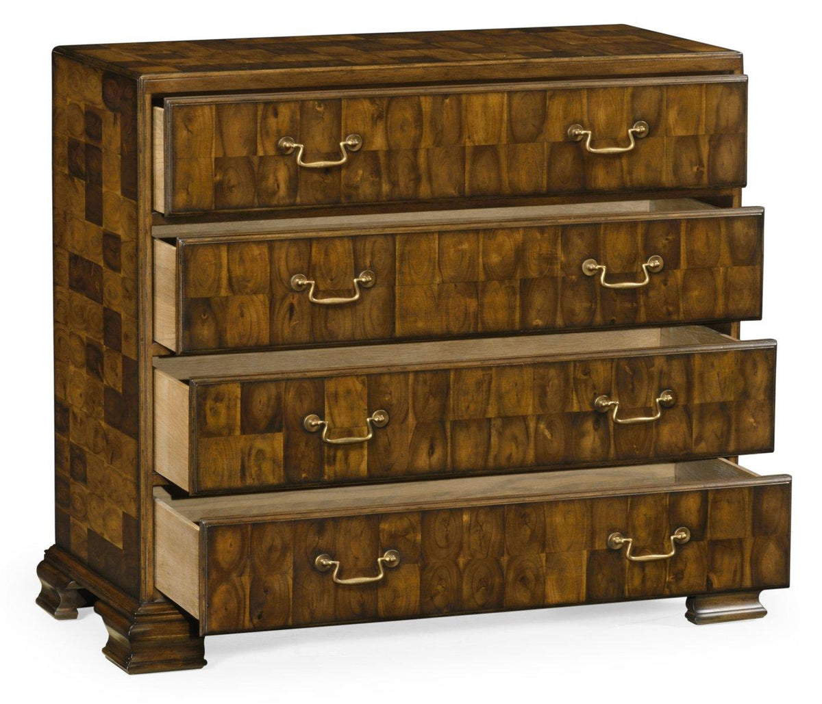Jonathan Charles Storage Chest of Drawers Chippendale Honey Walnut House of Isabella UK