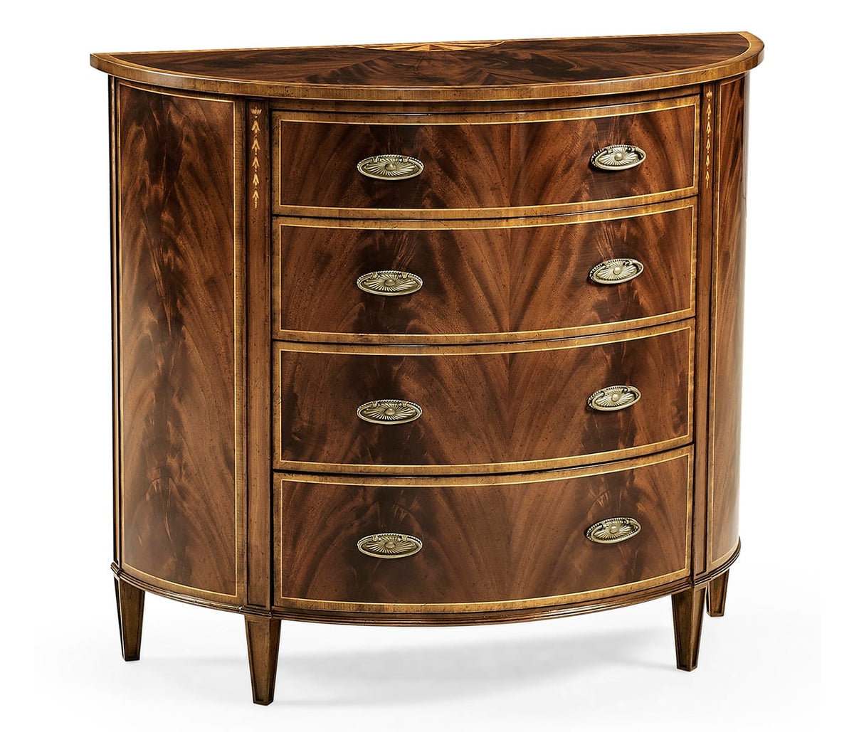 Jonathan Charles Storage Demilune Chest of Four Drawers Georgian House of Isabella UK