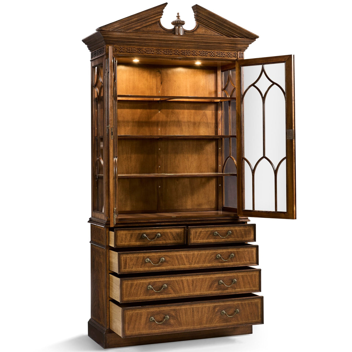 Jonathan Charles Storage Display Cabinet with Drawers George II in Walnut House of Isabella UK