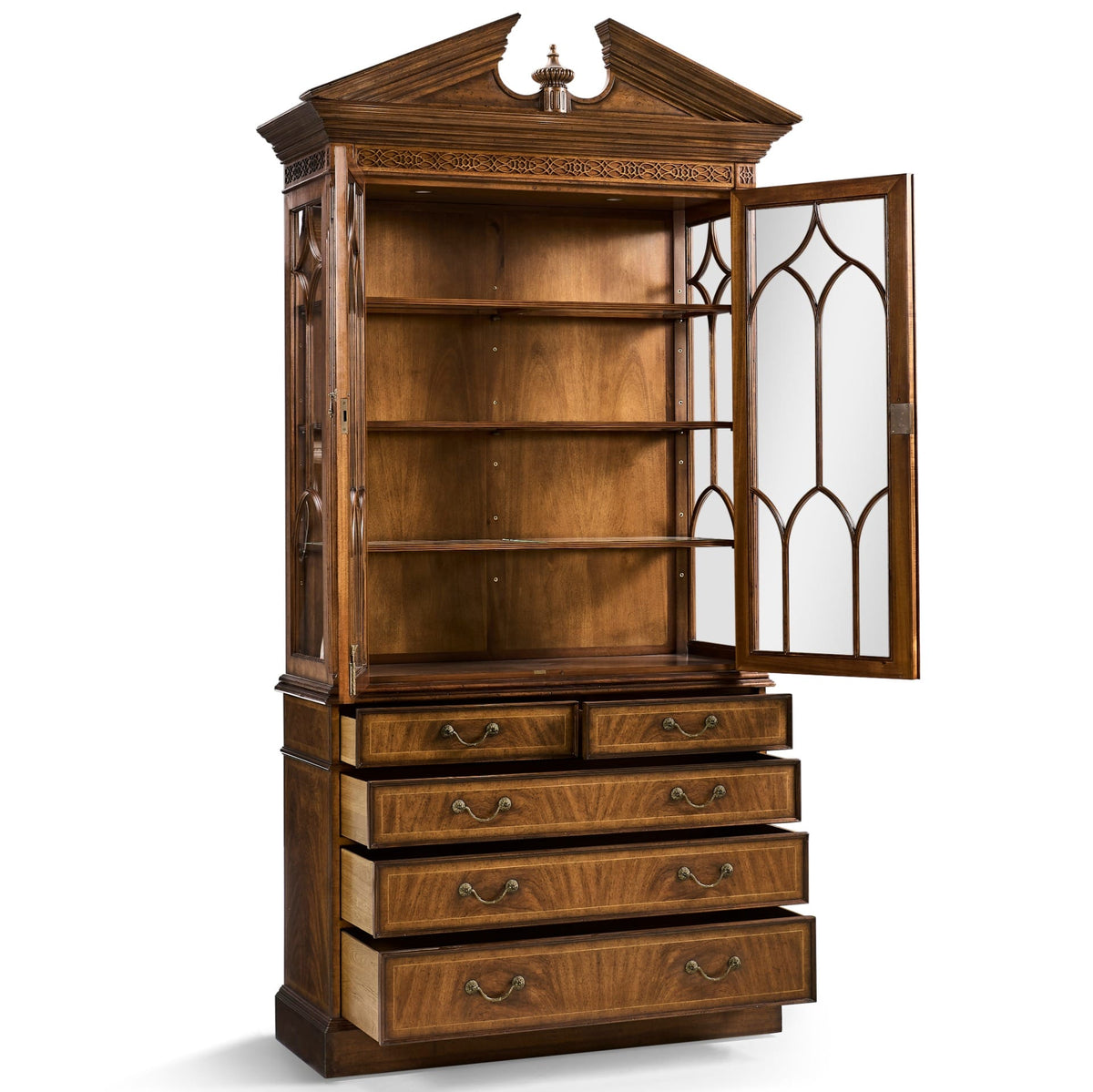 Jonathan Charles Storage Display Cabinet with Drawers George II in Walnut House of Isabella UK