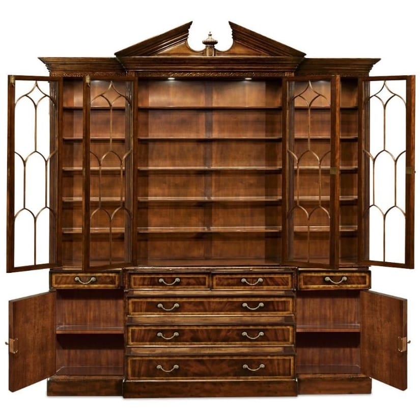 Jonathan Charles Storage George II Triple Mahogany Display Cabinet with Drawers House of Isabella UK