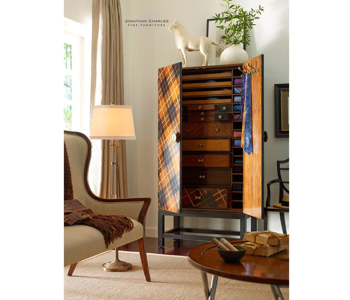 Jonathan Charles Storage Haberdashery Chest Tartan House of Isabella UK