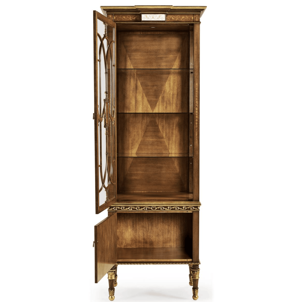 Jonathan Charles Storage Narrow Satinwood Display Cabinet House of Isabella UK