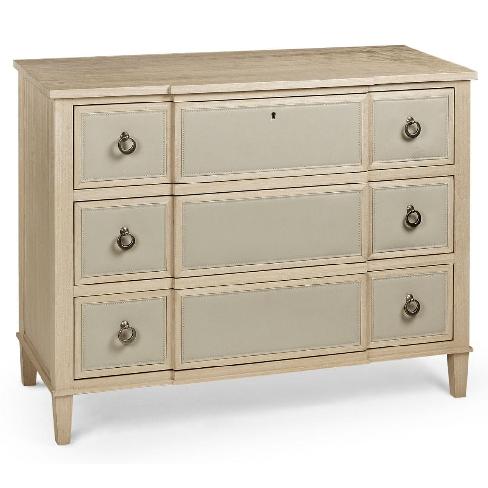 Jonathan Charles Storage Neap Leather Front Chest of Drawers House of Isabella UK