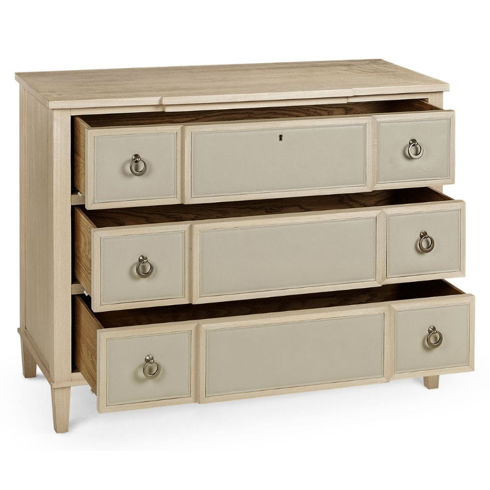 Jonathan Charles Storage Neap Leather Front Chest of Drawers House of Isabella UK