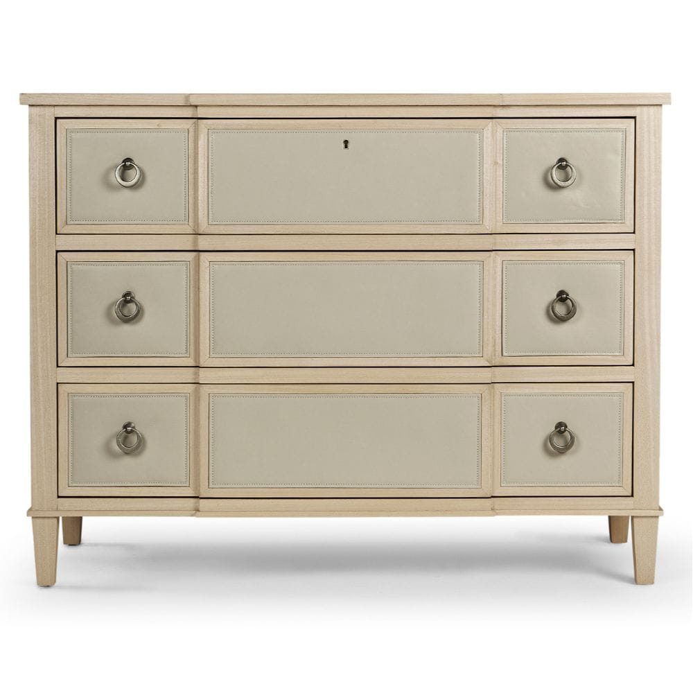 Jonathan Charles Storage Neap Leather Front Chest of Drawers House of Isabella UK