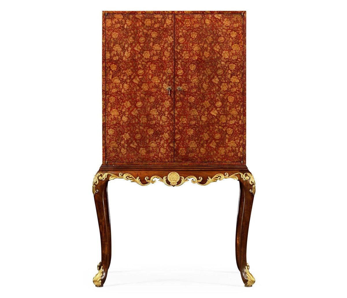 Jonathan Charles Storage Red Chinoiserie Drinks Cabinet House of Isabella UK