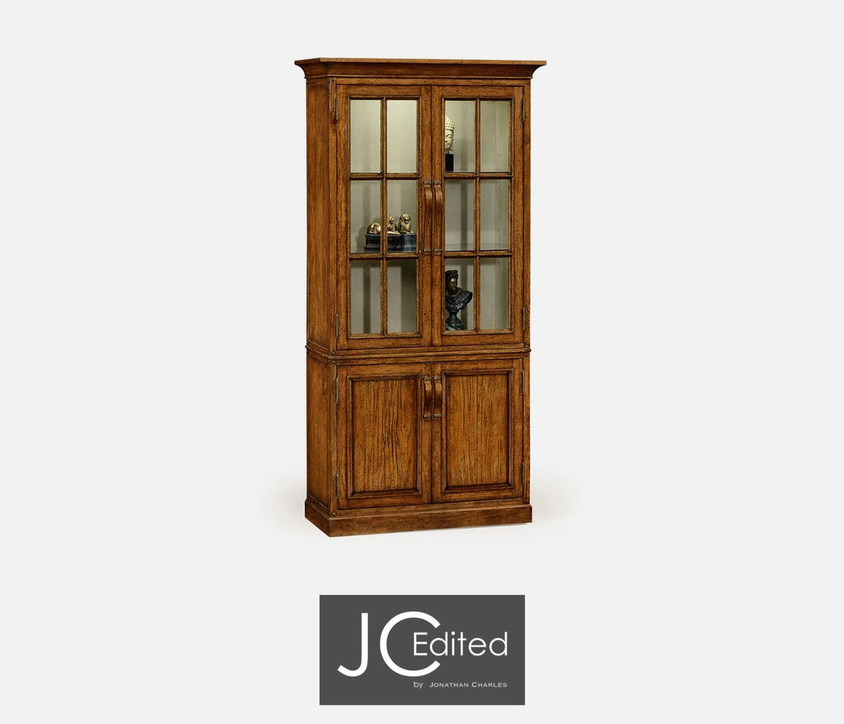 Jonathan Charles Storage Rustic Bookcase with Strap Handles in Country Walnut House of Isabella UK