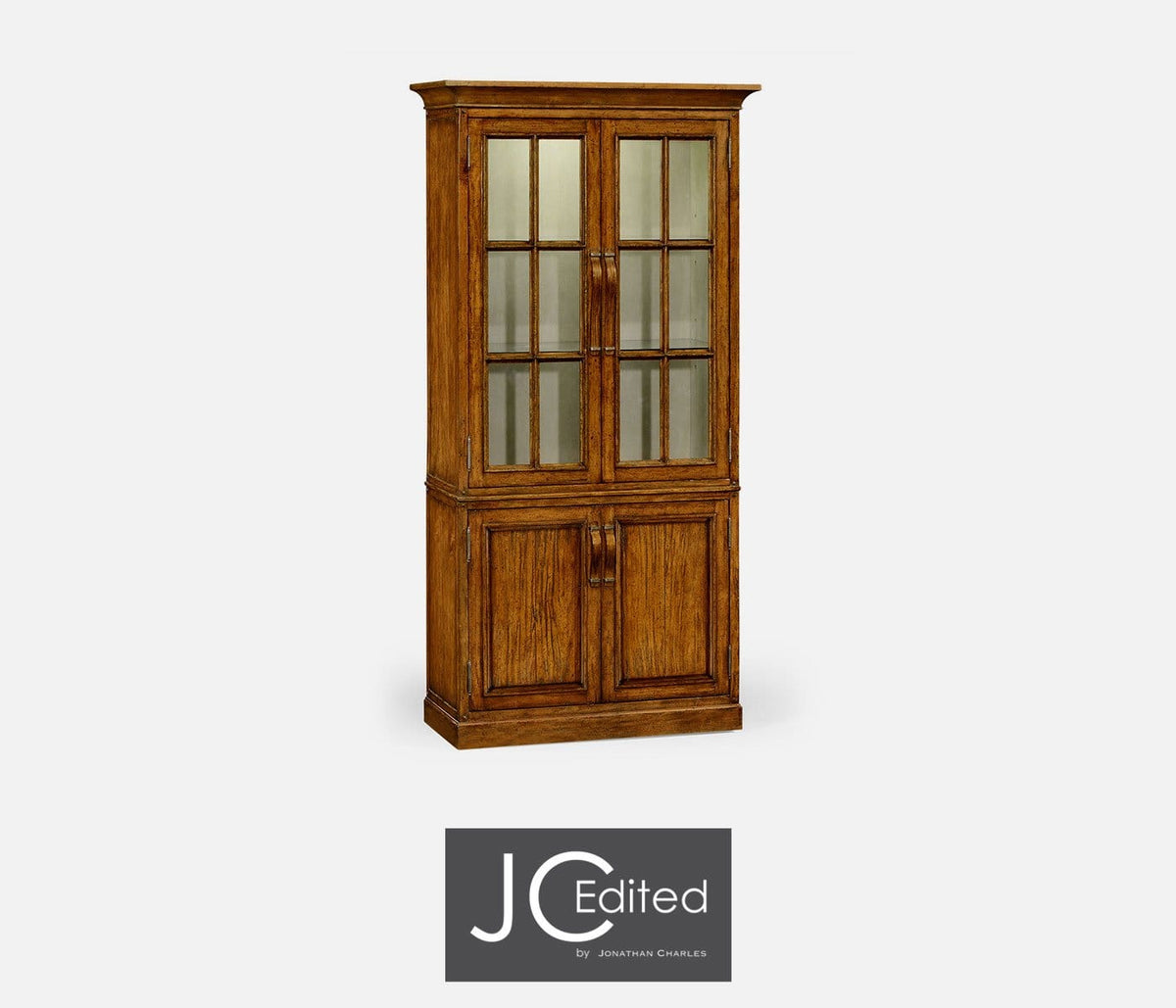 Jonathan Charles Storage Rustic Bookcase with Strap Handles in Country Walnut House of Isabella UK