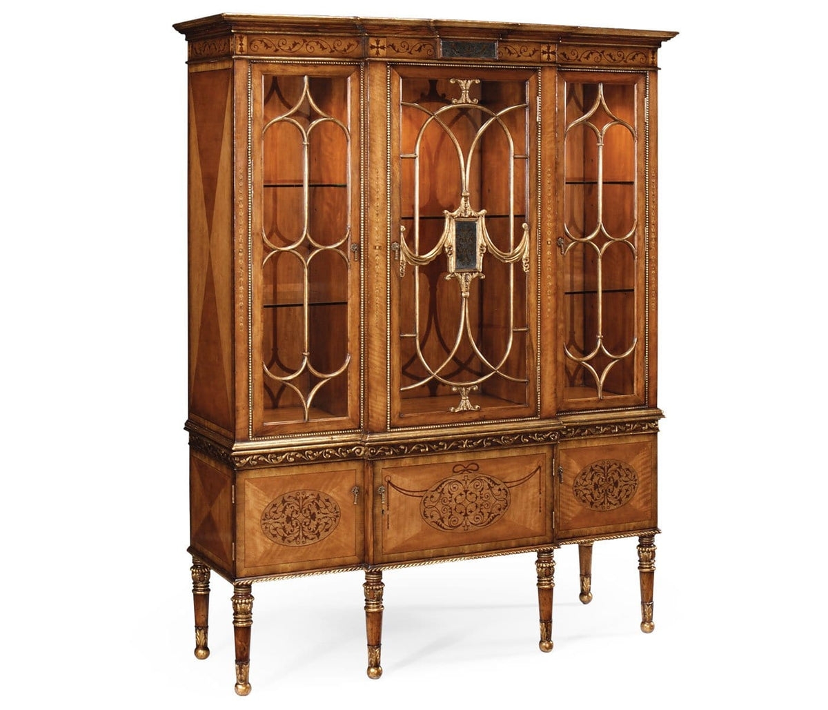 Jonathan Charles Storage Satinwood Display Cabinet House of Isabella UK