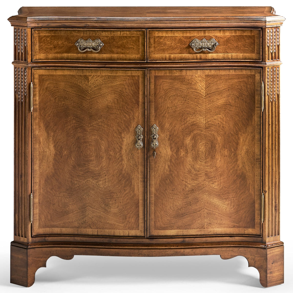 Jonathan Charles Storage Serpentine Two Door Walnut Cabinet House of Isabella UK