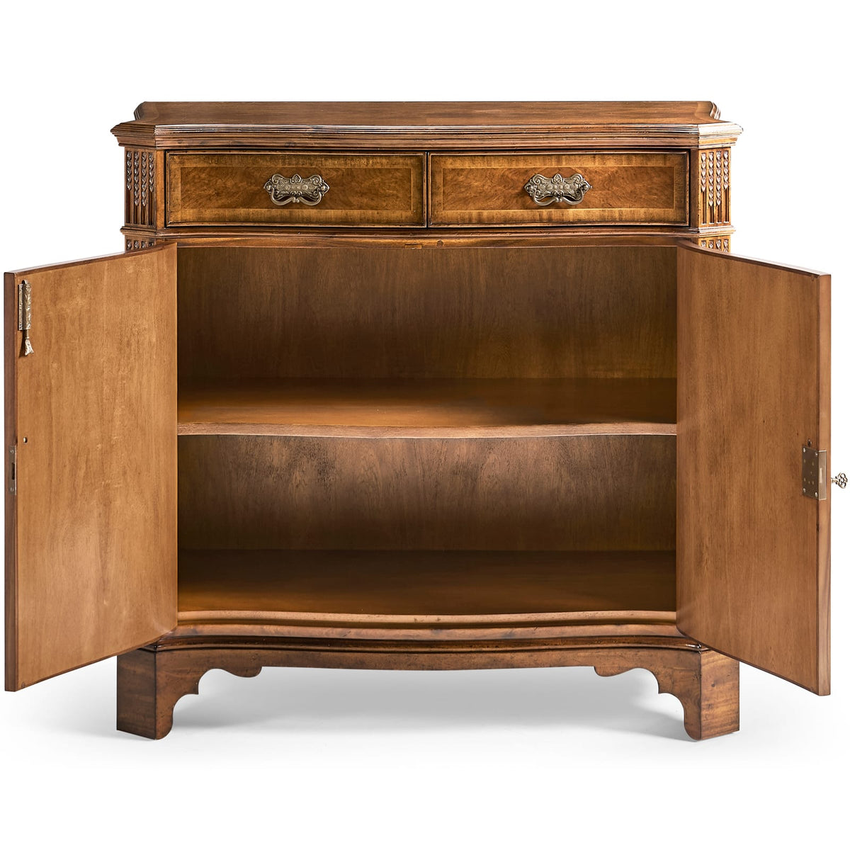 Jonathan Charles Storage Serpentine Two Door Walnut Cabinet House of Isabella UK