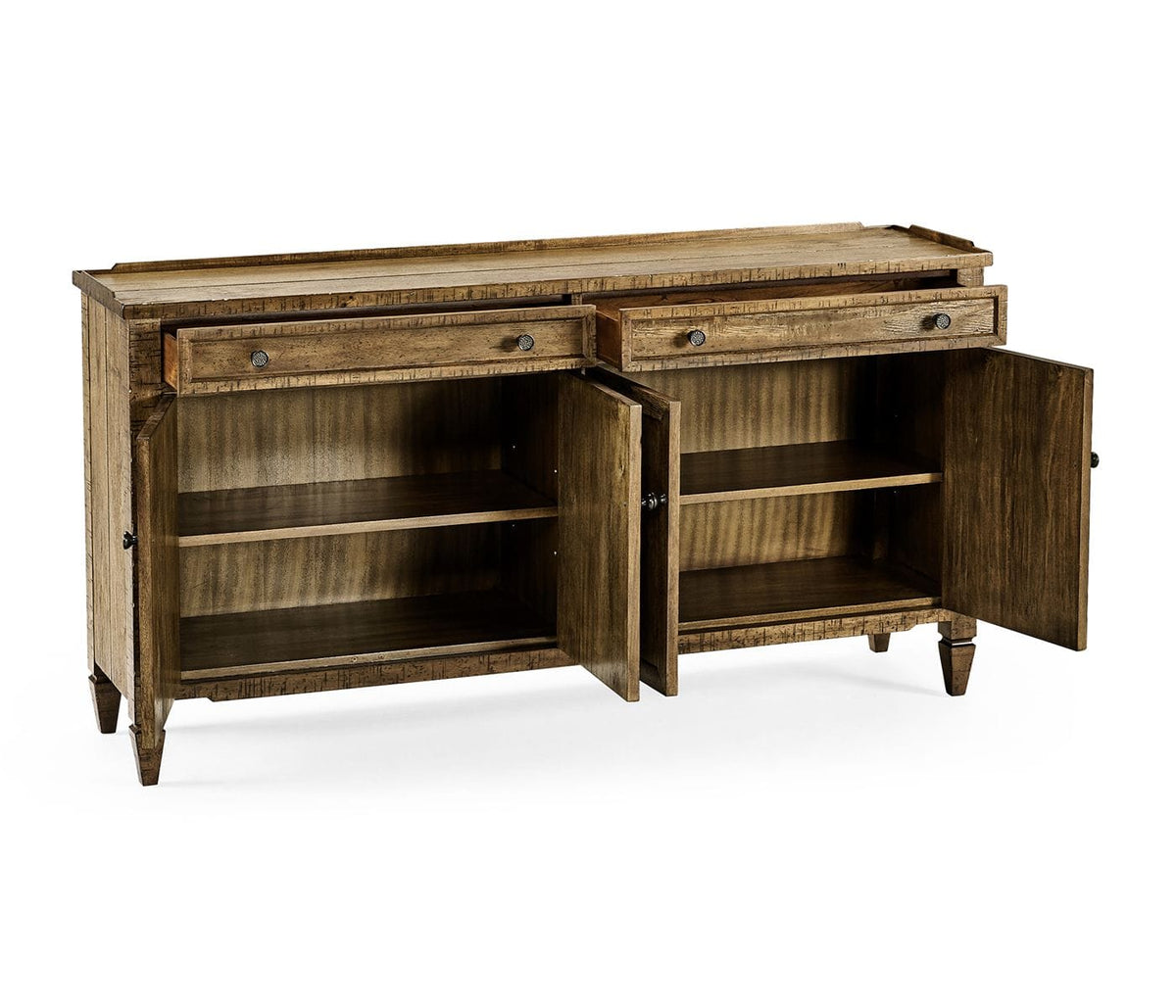 Jonathan Charles Storage Sideboard Rustic with Four Doors in Medium Driftwood House of Isabella UK