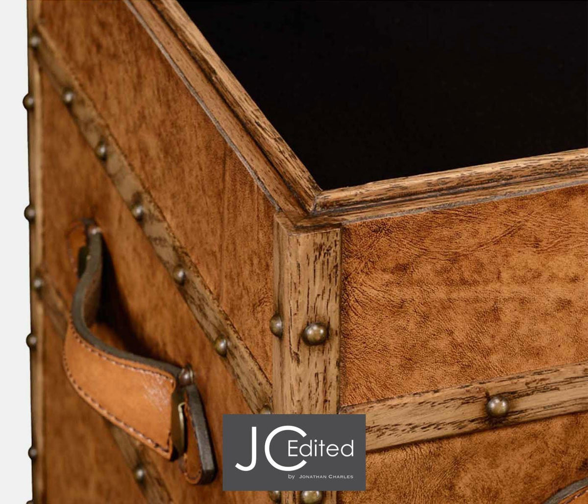 Jonathan Charles Storage Small Travel Trunk Box with Drawers House of Isabella UK