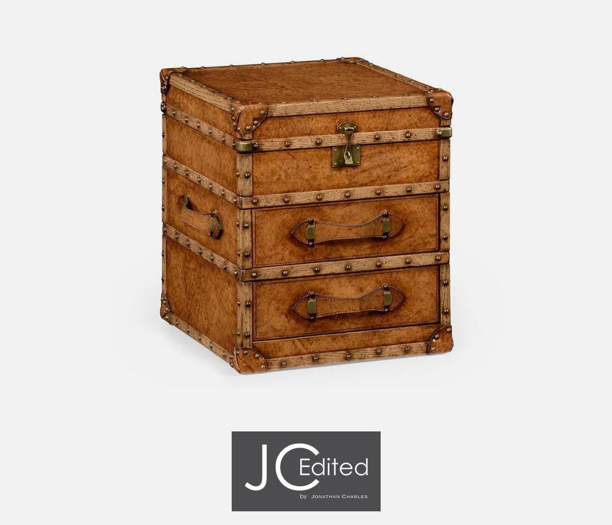 Jonathan Charles Storage Small Travel Trunk Box with Drawers House of Isabella UK
