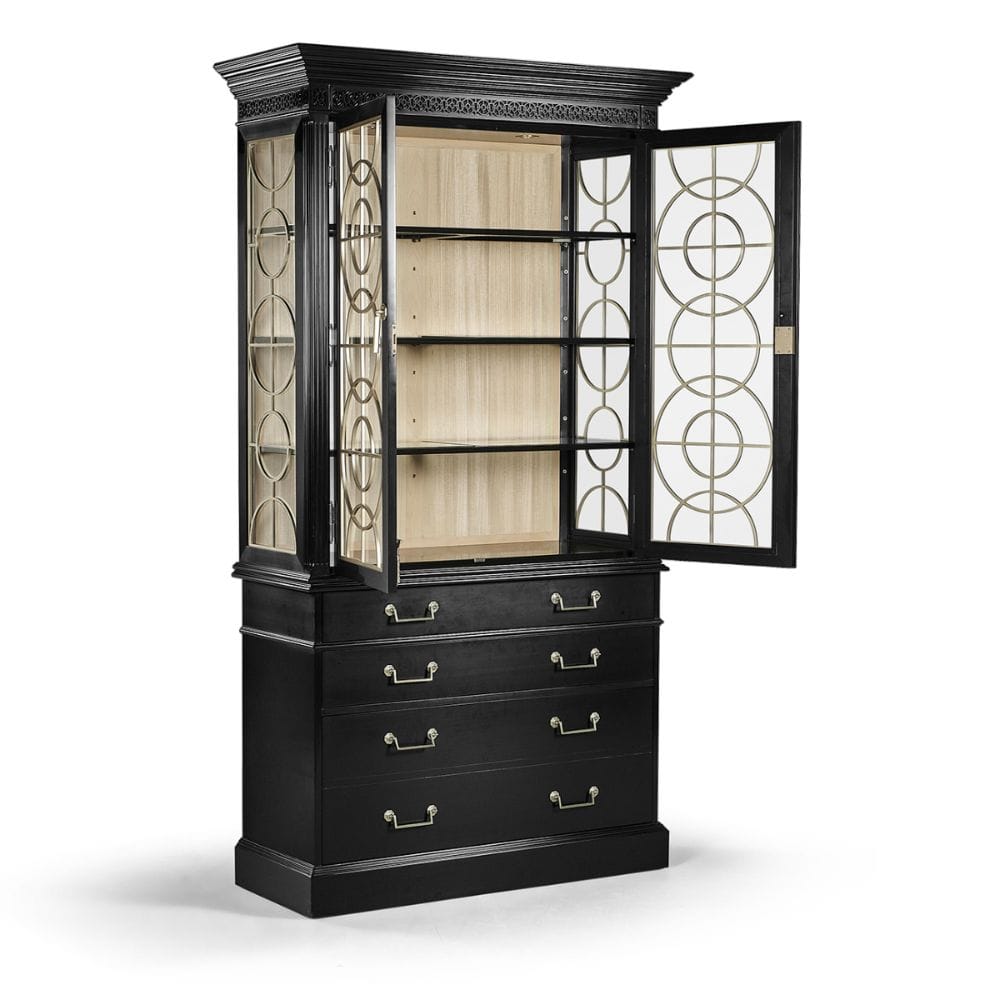 Jonathan Charles Storage Sprite Painted Black Display Cabinet House of Isabella UK