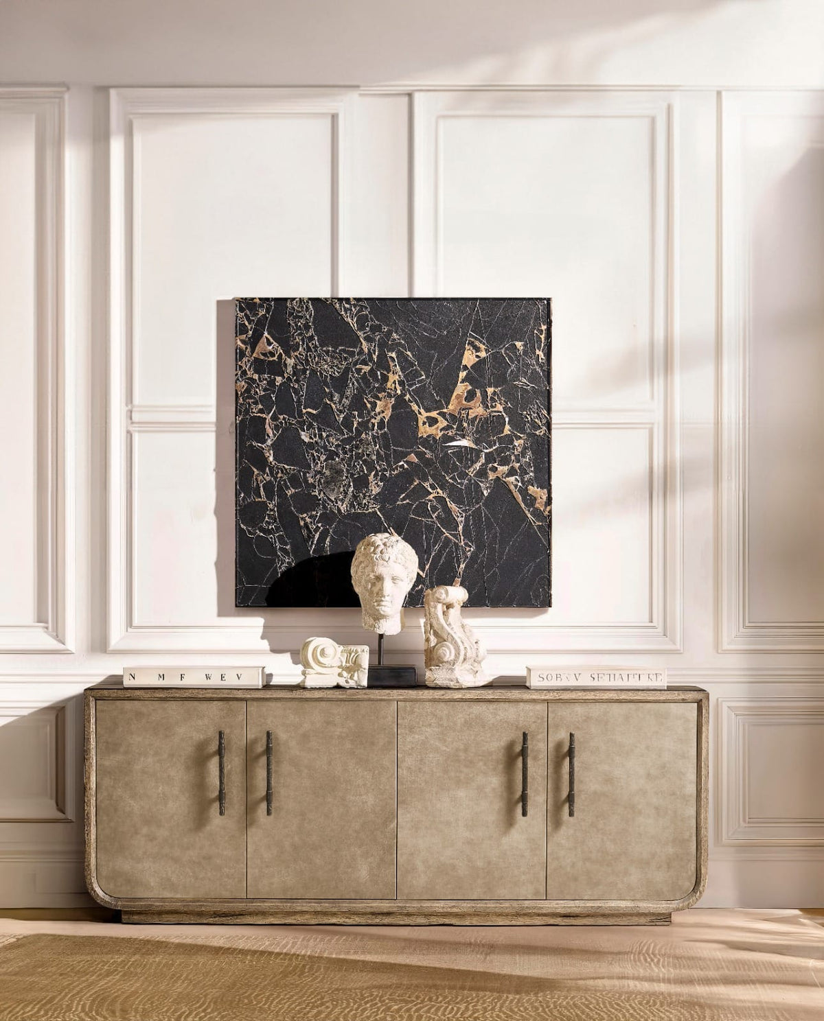 Jonathan Charles Storage Stone Ridge Leather Credenza Light House of Isabella UK