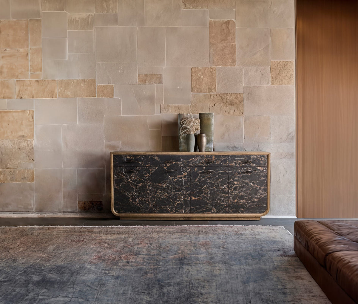 Jonathan Charles Storage Stone Ridge Marble Credenza Light House of Isabella UK