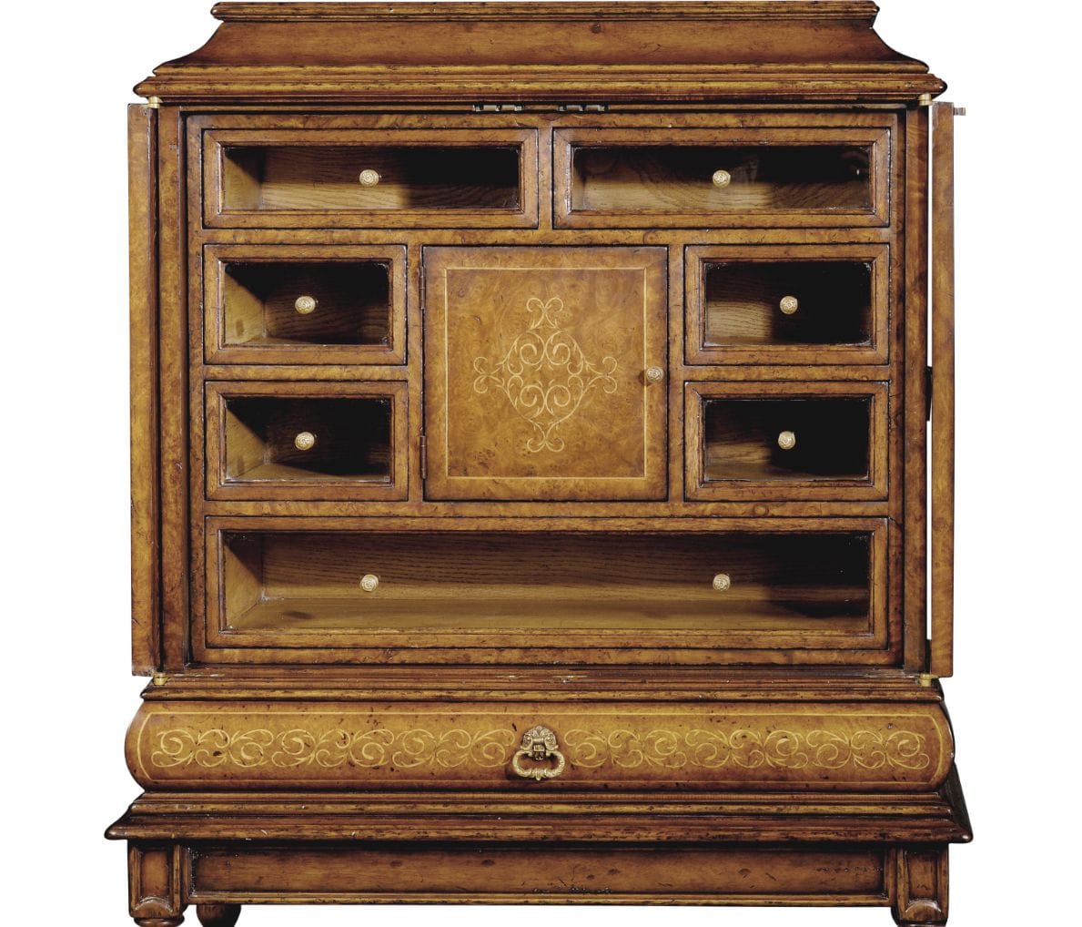 Jonathan Charles Storage Walnut & Seaweed Collectors Cabinet House of Isabella UK
