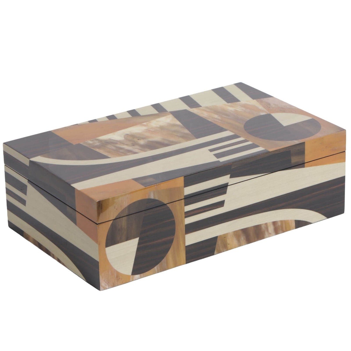 Keiichi Accessories Abstract Geometric Marquetry Box House of Isabella UK