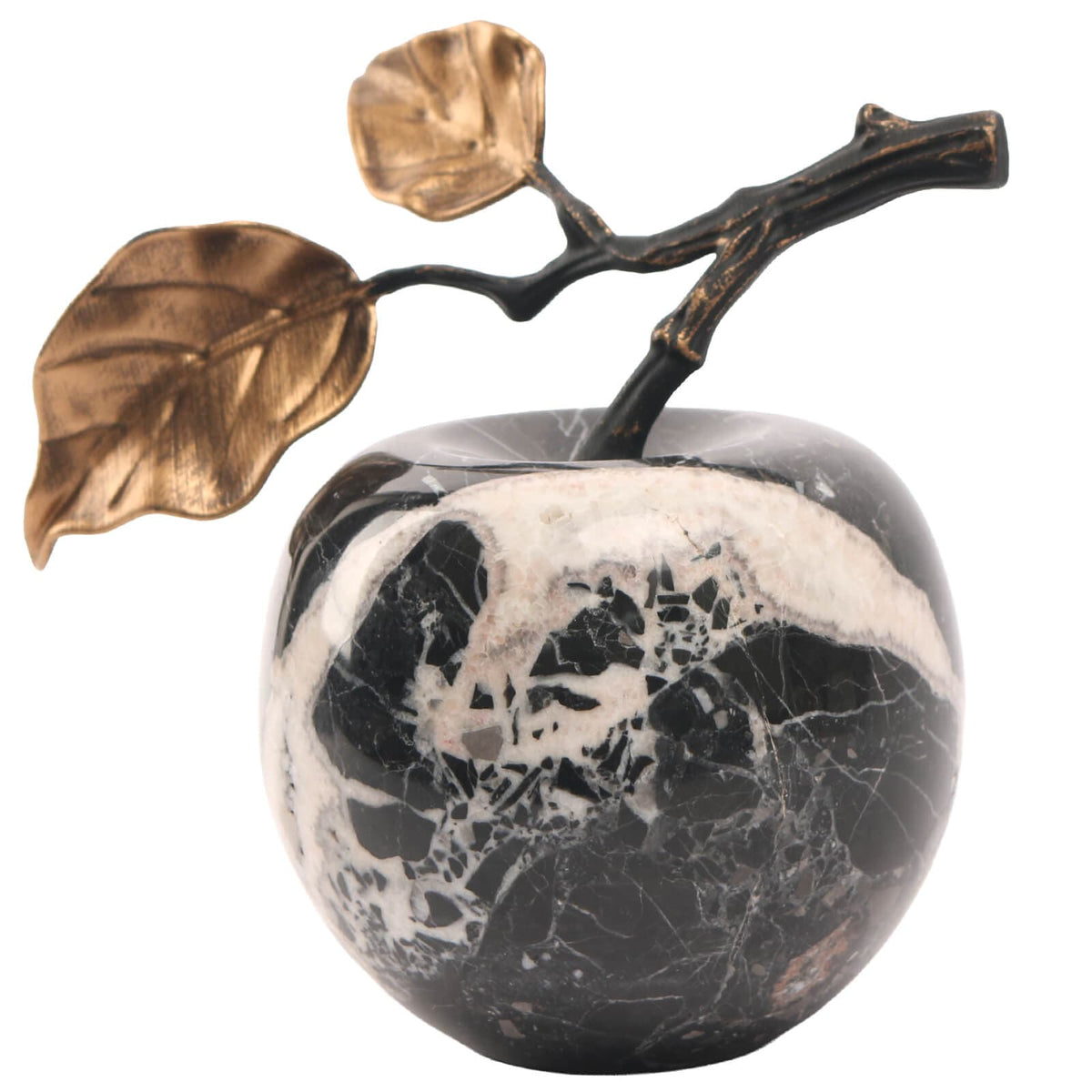 Keiichi Accessories Apple Ornament in Bulgari Black Marble House of Isabella UK