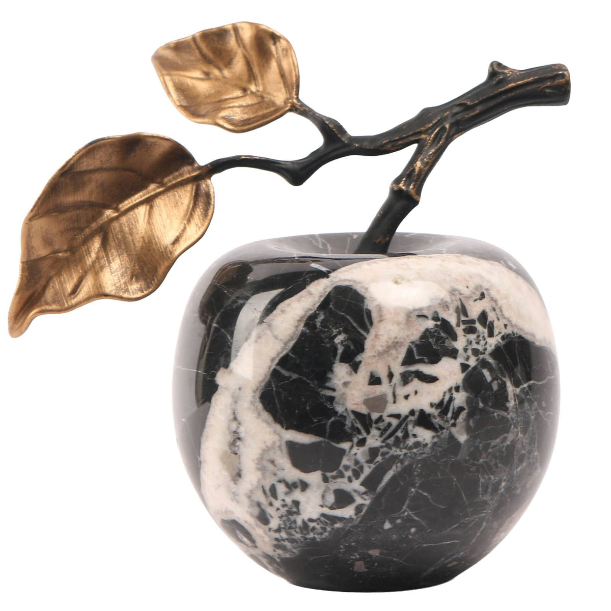 Keiichi Accessories Apple Ornament in Bulgari Black Marble House of Isabella UK
