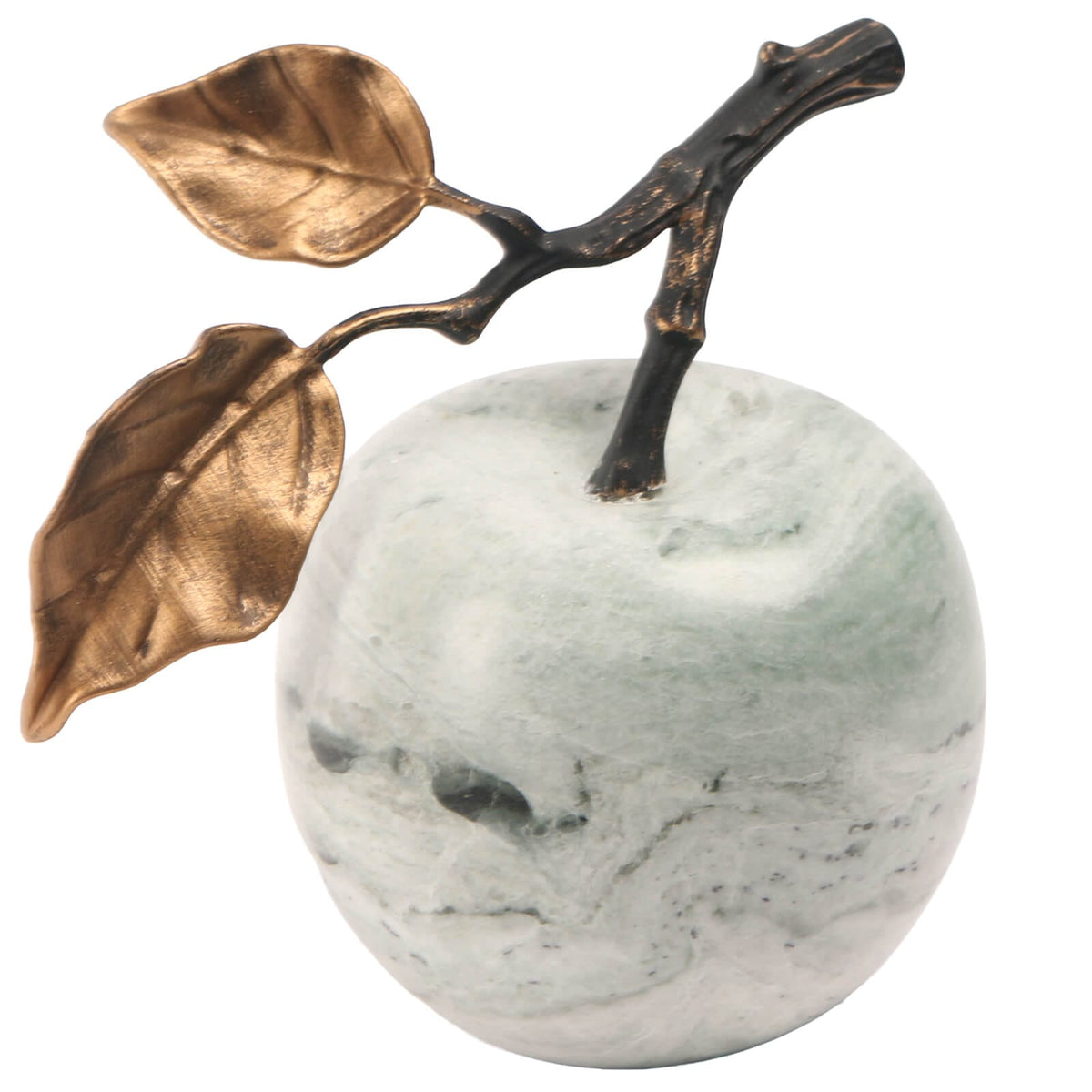 Keiichi Accessories Apple Ornament in Green Marble House of Isabella UK