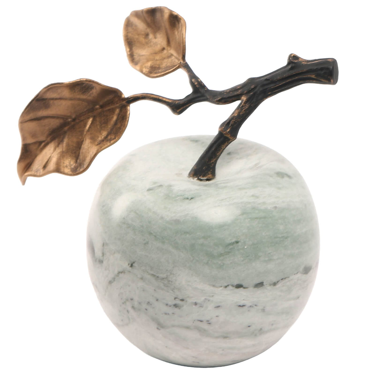 Keiichi Accessories Apple Ornament in Green Marble House of Isabella UK