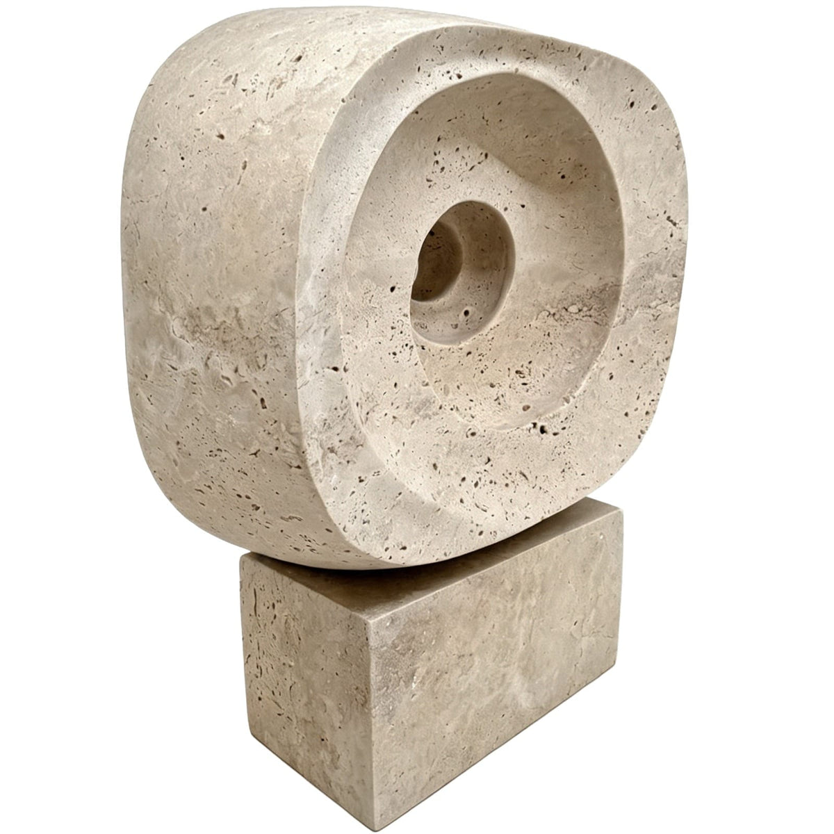 Keiichi Accessories Atticus Sculpture in Travertine House of Isabella UK