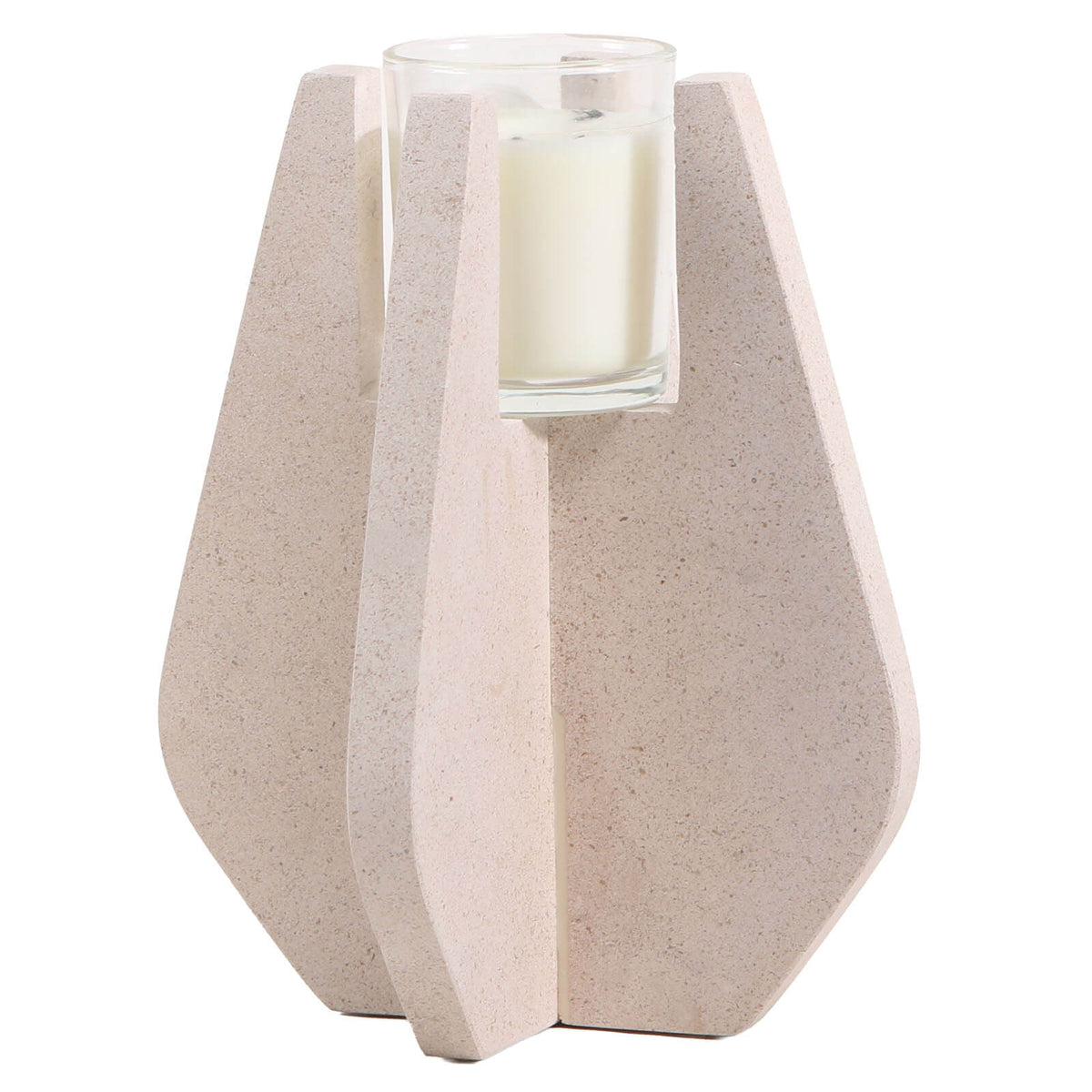 Keiichi Accessories Candle Holder in Beige Marble House of Isabella UK