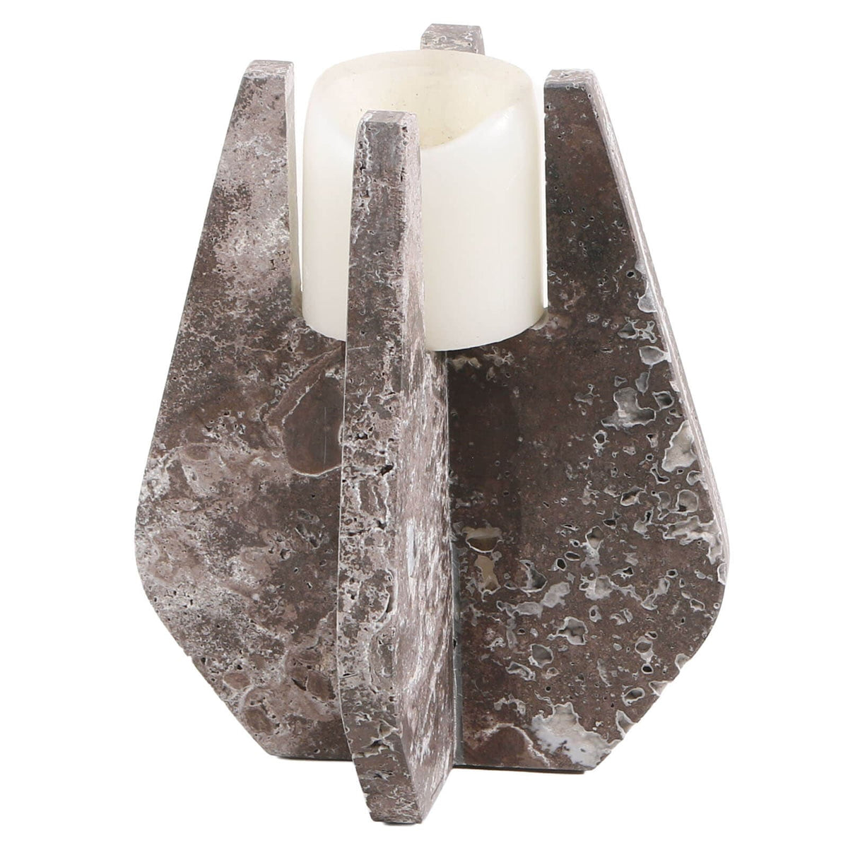 Keiichi Accessories Candle Holder in Dark Grey Marble House of Isabella UK