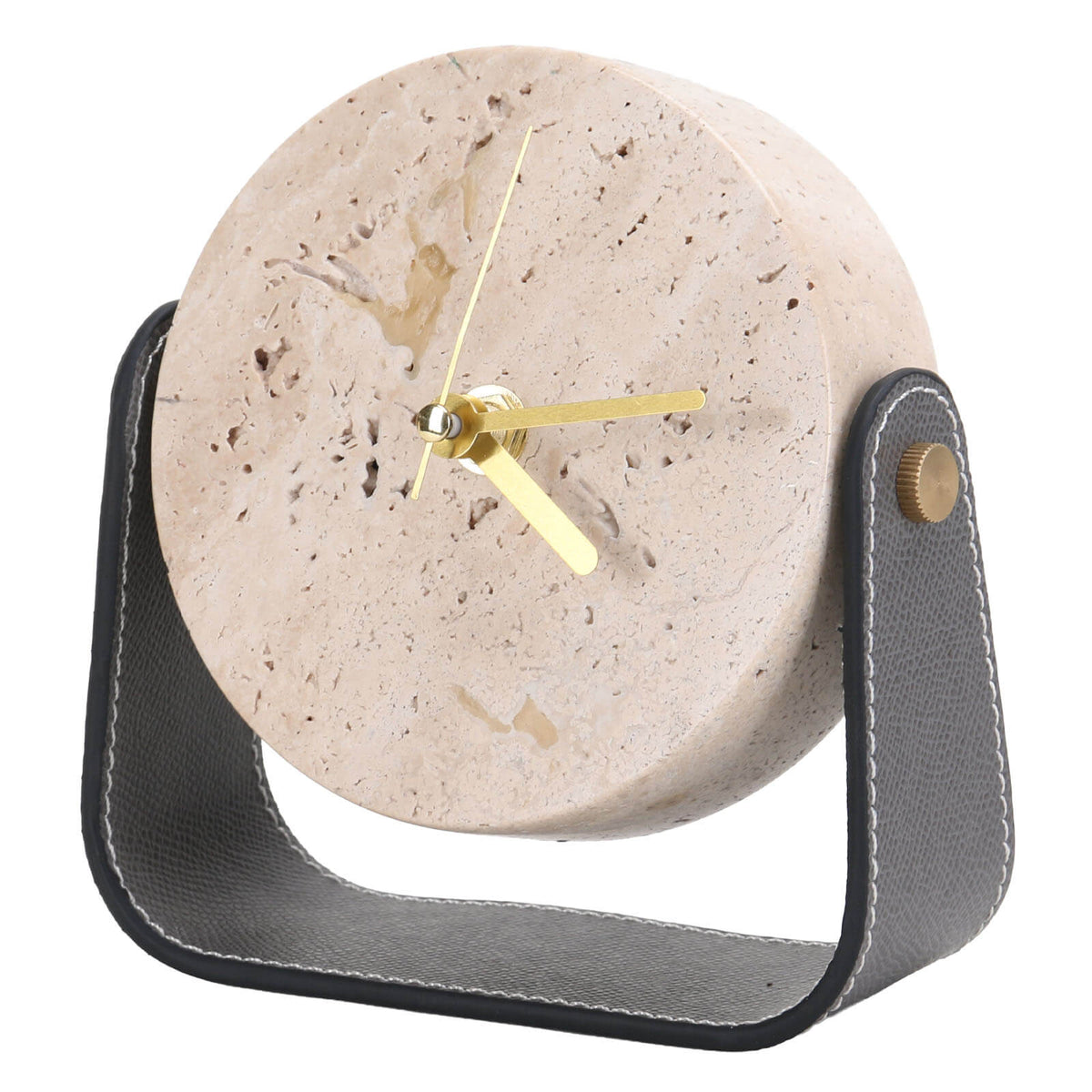Keiichi Accessories Desktop Clock in Beige Stone House of Isabella UK