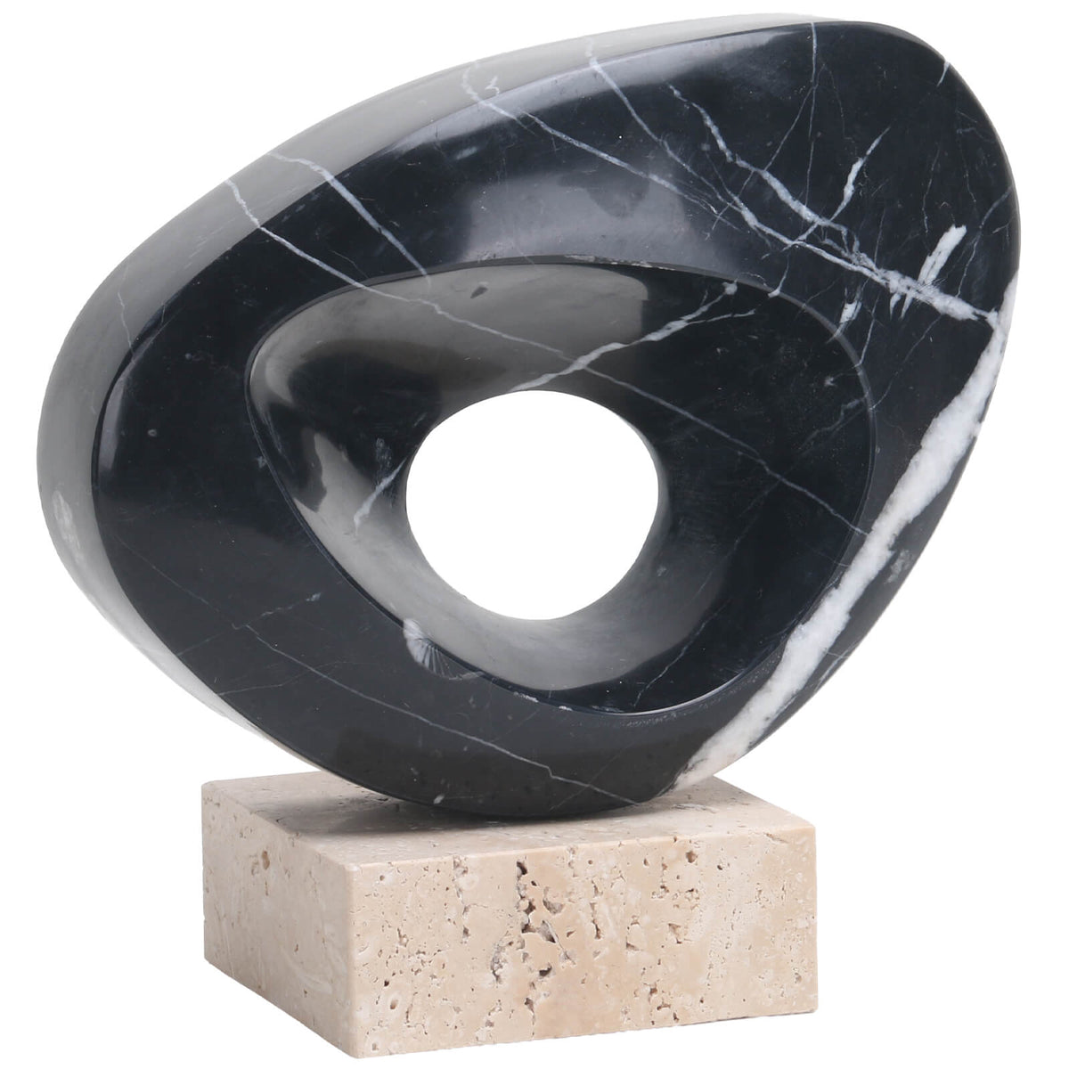 Keiichi Accessories Geometric Sculpture in Black Marble House of Isabella UK