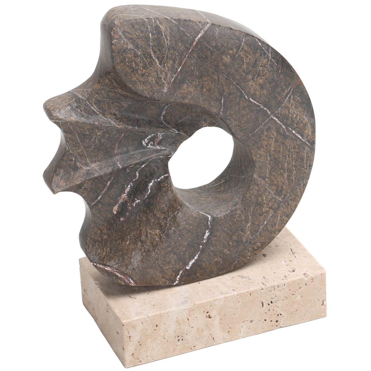 Keiichi Accessories Geometric Sculpture in Brown Marble House of Isabella UK