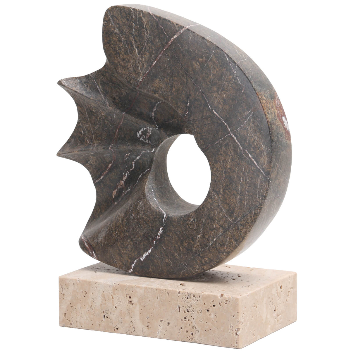 Keiichi Accessories Geometric Sculpture in Brown Marble House of Isabella UK