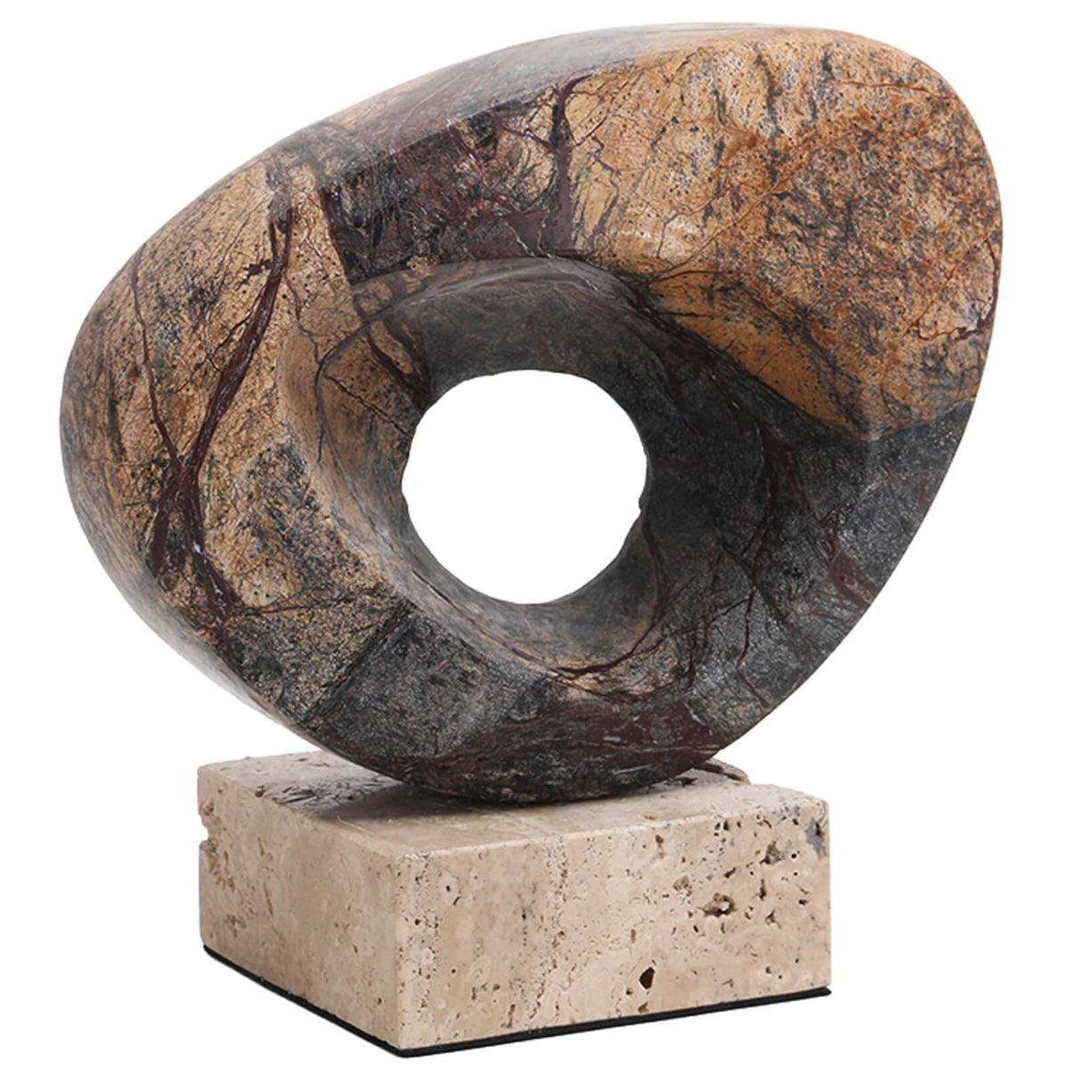Keiichi Accessories Geometric Sculpture in Coffee Marble House of Isabella UK