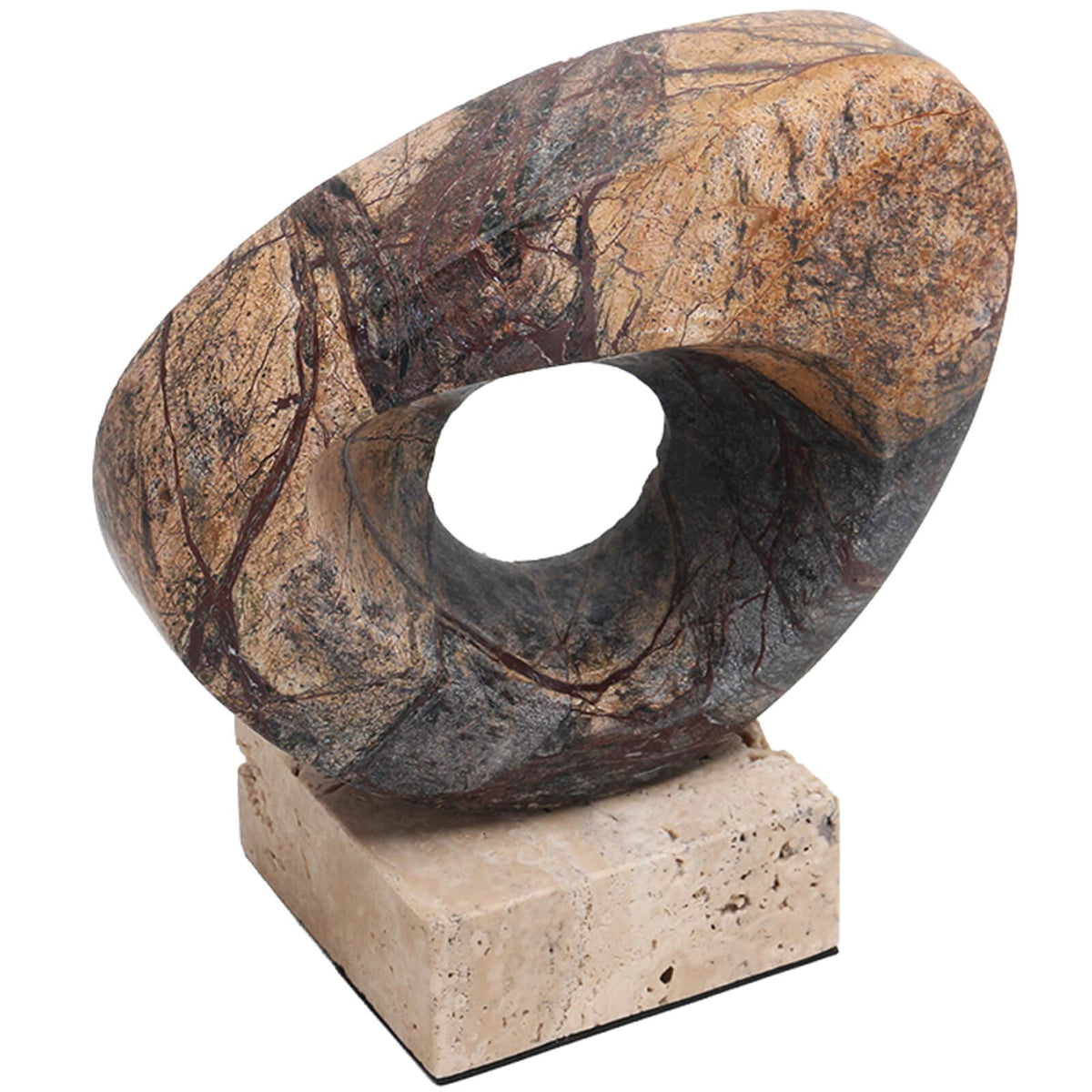 Keiichi Accessories Geometric Sculpture in Coffee Marble House of Isabella UK