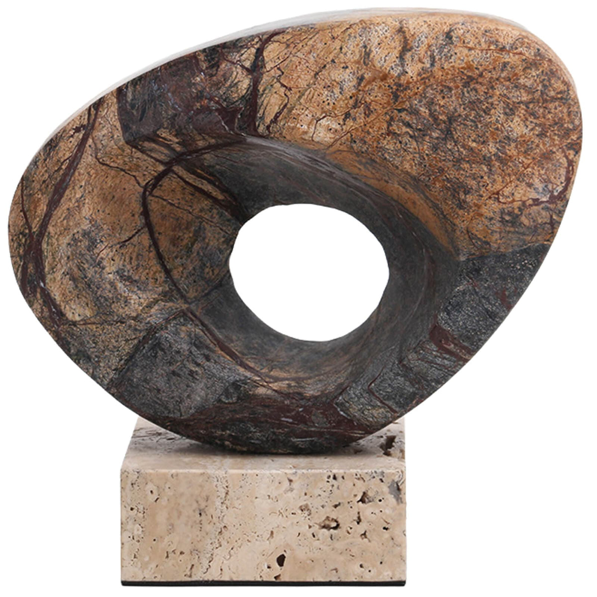 Keiichi Accessories Geometric Sculpture in Coffee Marble House of Isabella UK