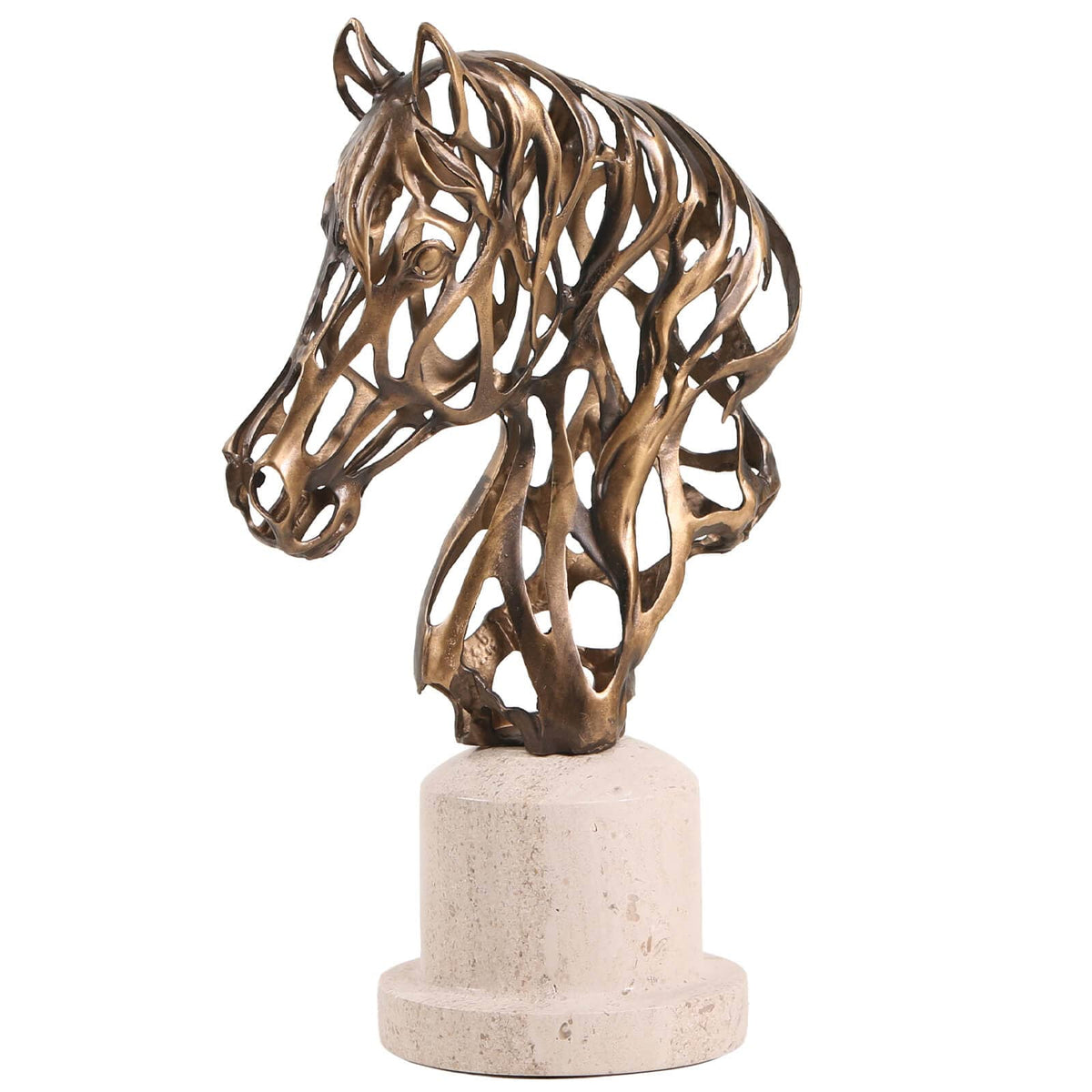 Keiichi Accessories Horse Head Sculpture in Gold House of Isabella UK