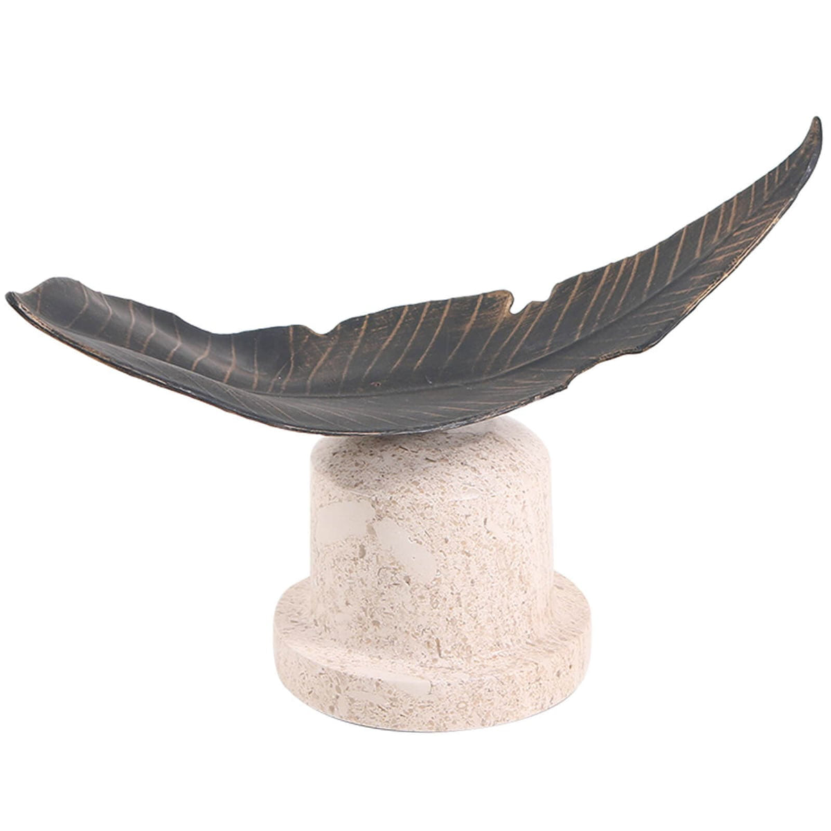 Keiichi Accessories Leaf Ornament on Marble Base House of Isabella UK