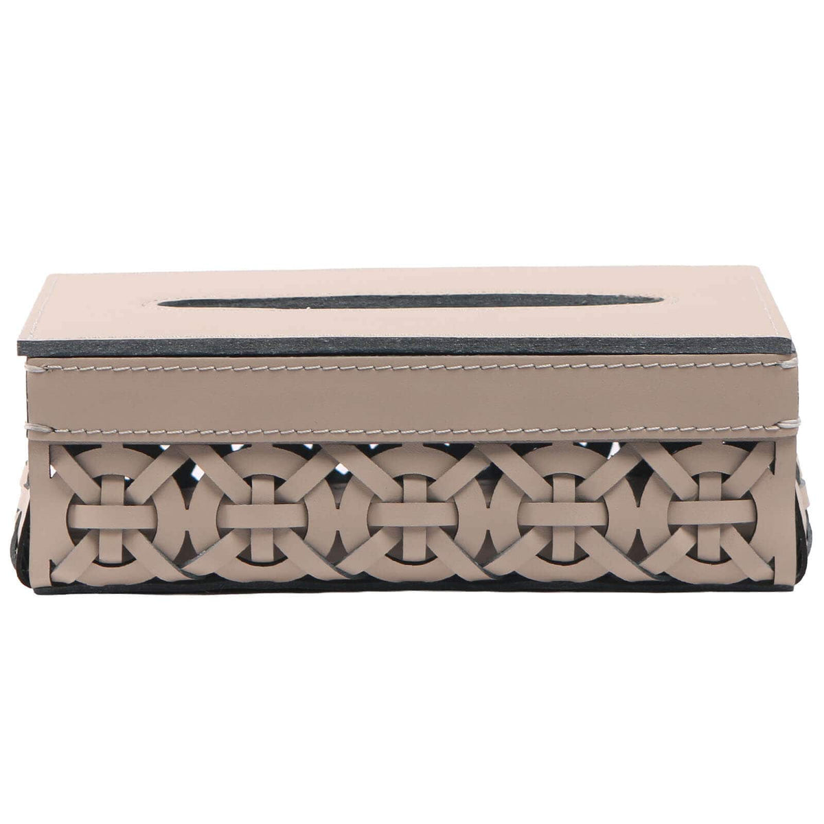Keiichi Accessories Leather Woven Tissue Holder House of Isabella UK
