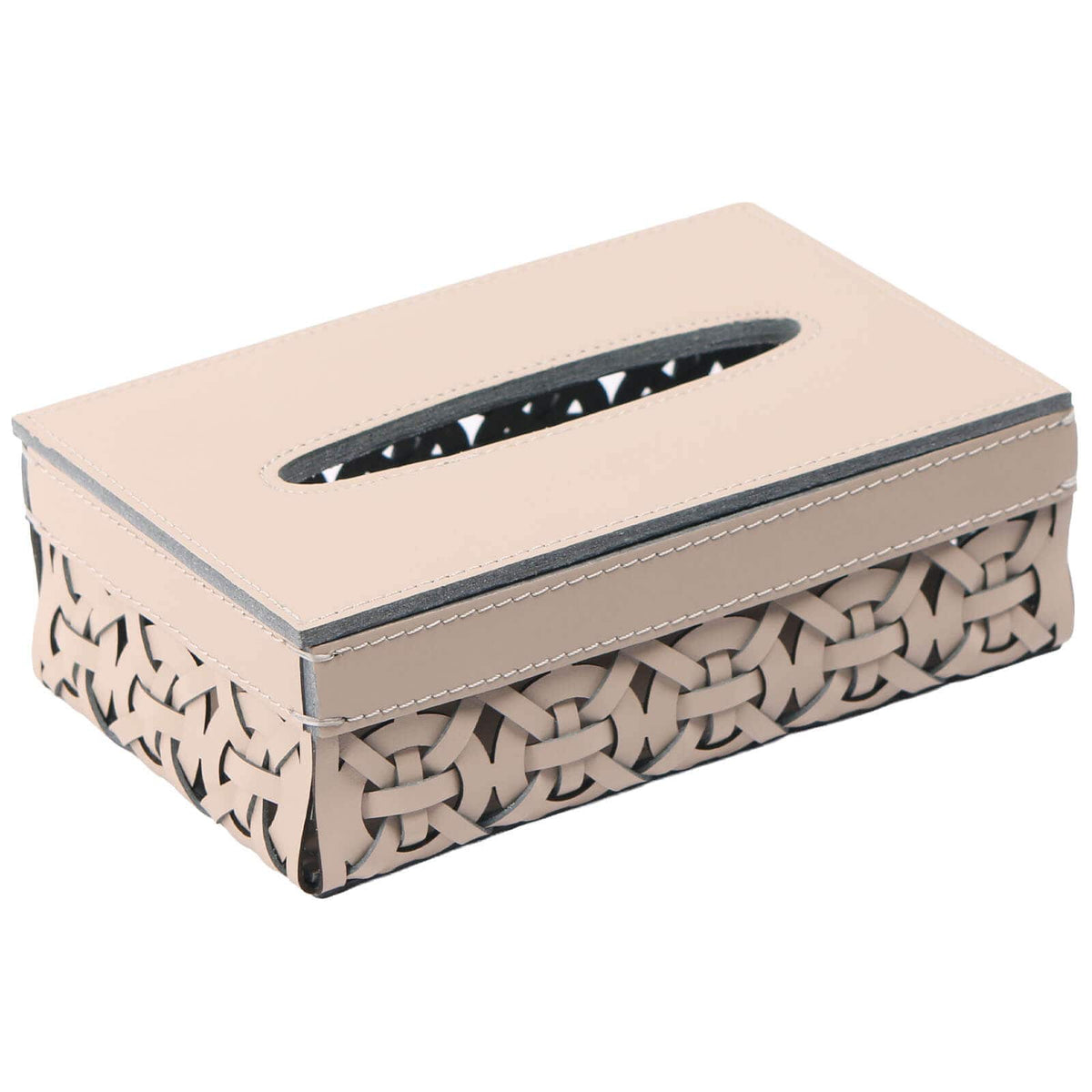 Keiichi Accessories Leather Woven Tissue Holder House of Isabella UK