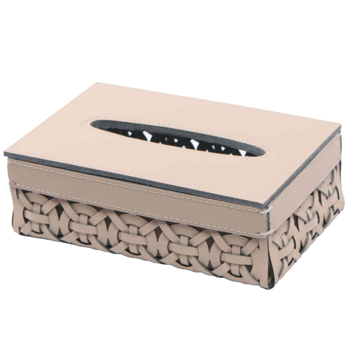 Keiichi Accessories Leather Woven Tissue Holder House of Isabella UK
