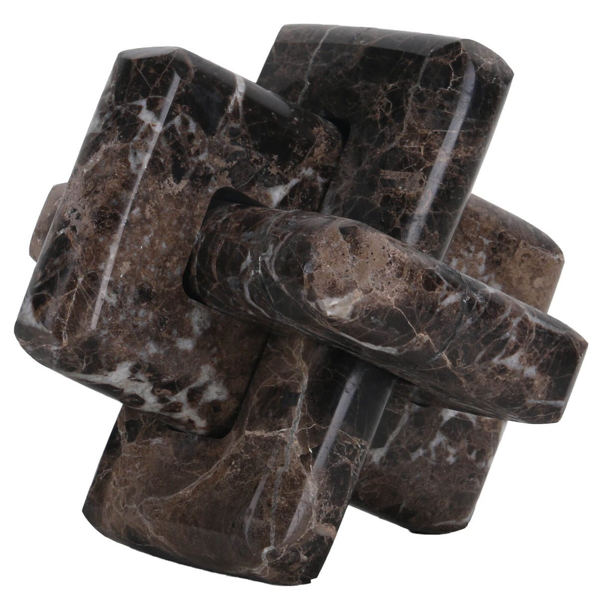 Keiichi Accessories Loop Sculpture in Coffee Marble - Large House of Isabella UK