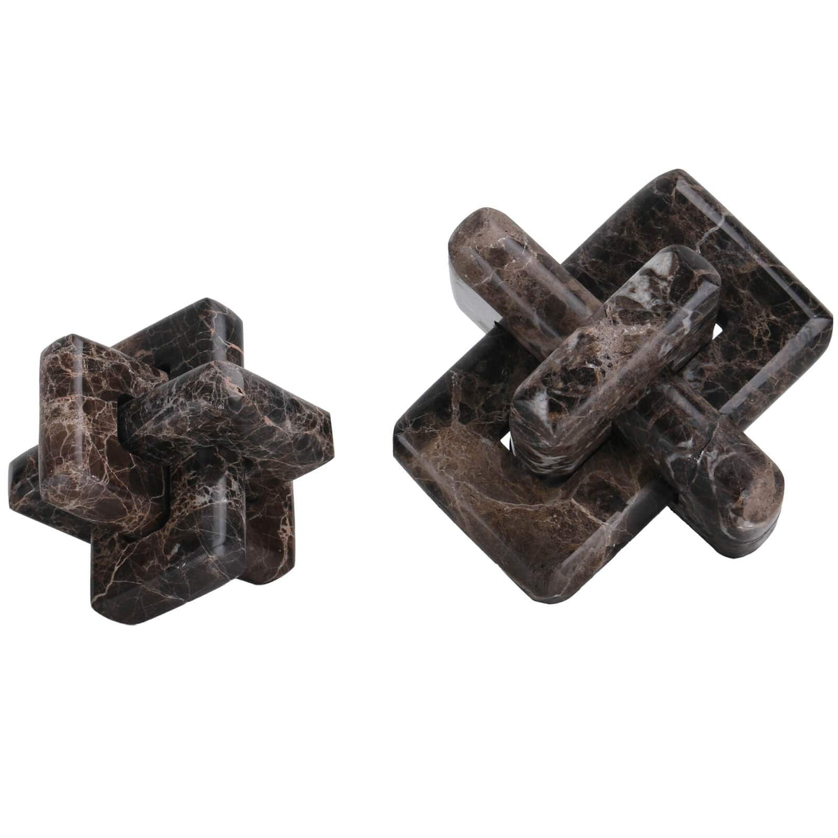 Keiichi Accessories Loop Sculpture in Coffee Marble - Small House of Isabella UK