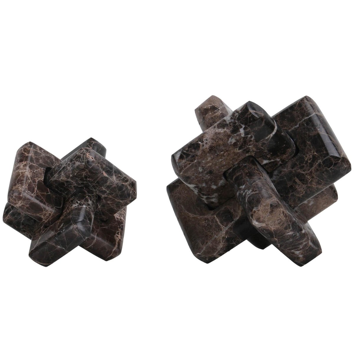 Keiichi Accessories Loop Sculpture in Coffee Marble - Small House of Isabella UK
