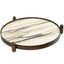 Keiichi Accessories Metal Framed Round Tray in Landscape Marble House of Isabella UK